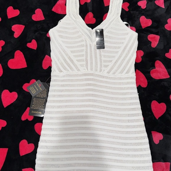 Bebe Maeve Mesh Stripe Midi Dress - Picture 11 of 11